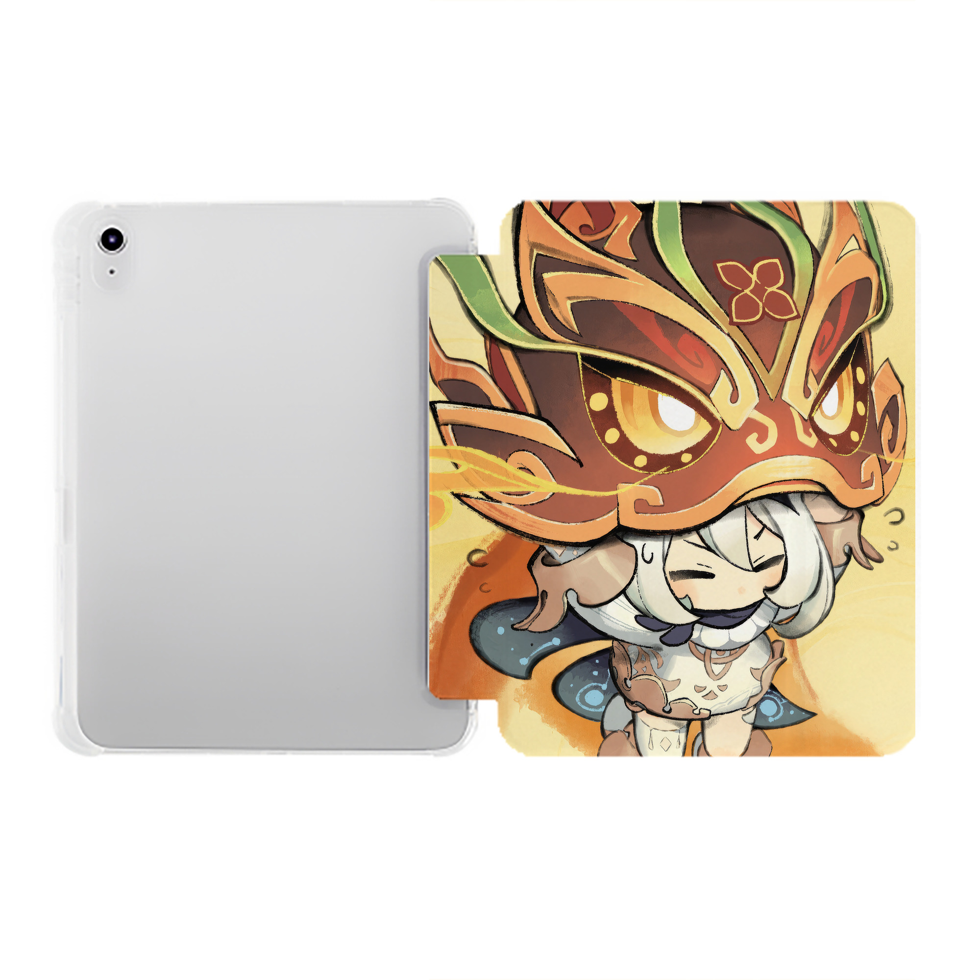 げんし神 genshin IPad ケース ペン収納付き 三つ折りスタンド PUレザー×シリコン 対応機種9.5/10.5/10.9インチ